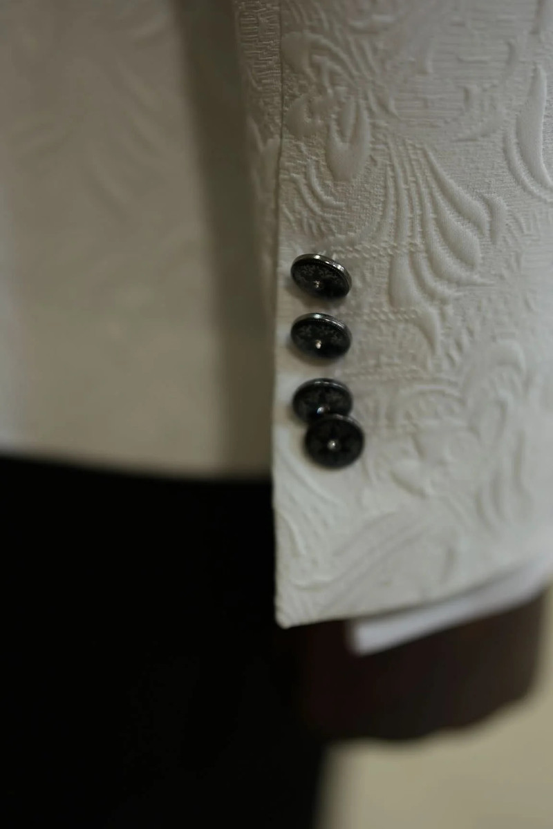 bella Blue Velvet Shawl Lapel Jacquard Slim Fit Three-Piece Tuxedo