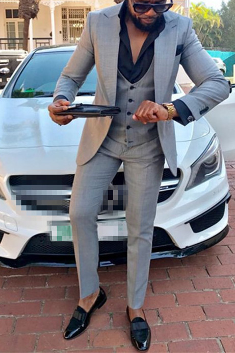 Slim Fit Men Suits Online Unique Three Piece Prom Party Outfits (Jacket Pants Tank Top)