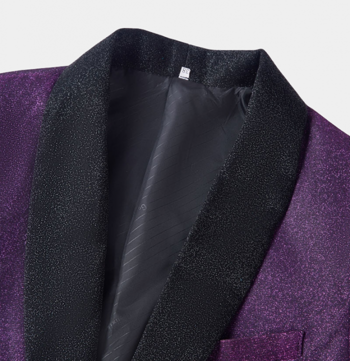 Sparkly Purple Sequins Blazer Online One Piece Shiny Prom Suits