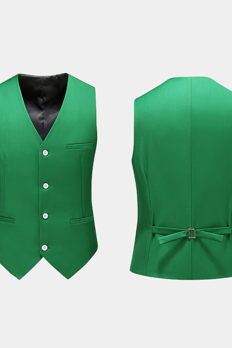 Three-Piece Green Suit Notch Lapel Prom Suit