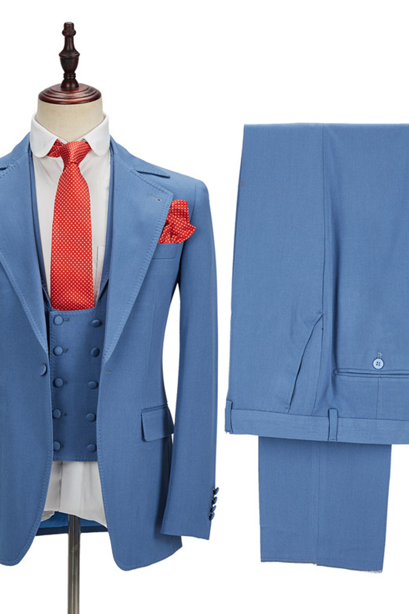 Raymond Blue Slim Fit Notched Lapel Men Suits Online