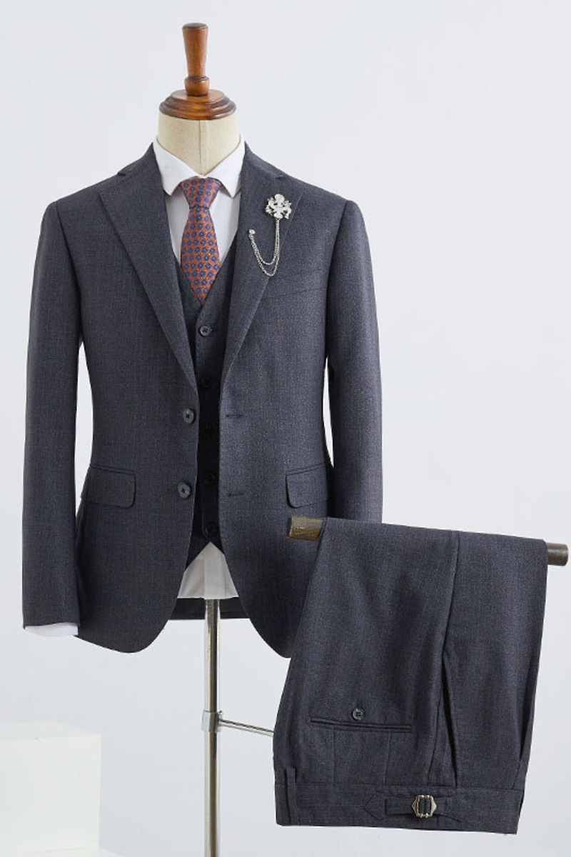 Brian Gorgeous Dark Grey Three-Pack Slim Fit Suit