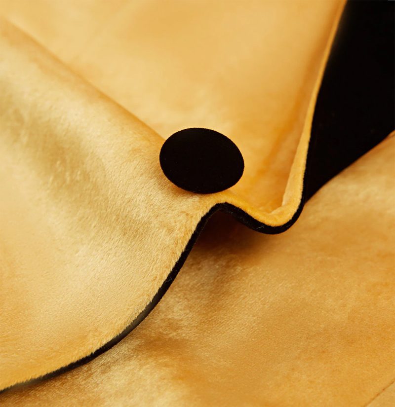 Yellow Velvet Blazer Suits Slim Fit One Button Prom Tuxedo