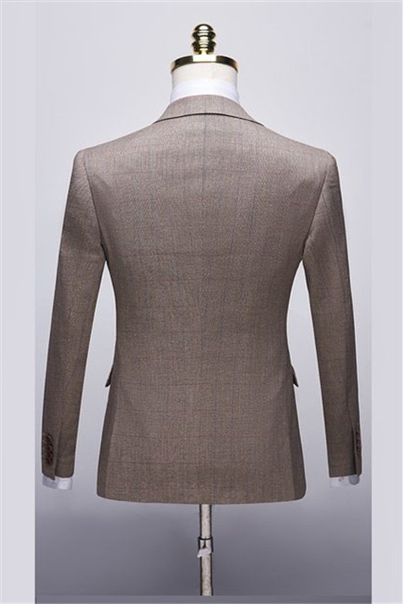 New Two-Button Point Lapel Tuxedo Brown Prom Suit Best Man Blazer