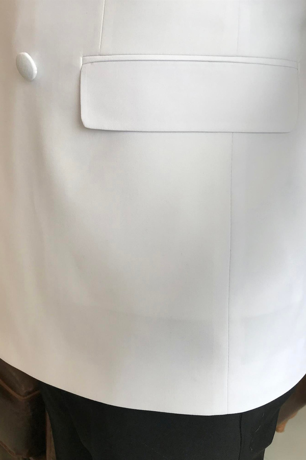 Javion White Double-Breasted Slim Fit Fashion Suit