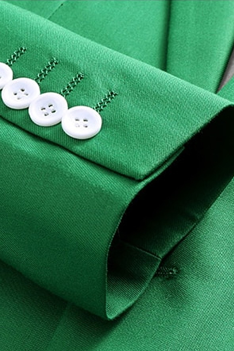 Three-Piece Green Suit Notch Lapel Prom Suit
