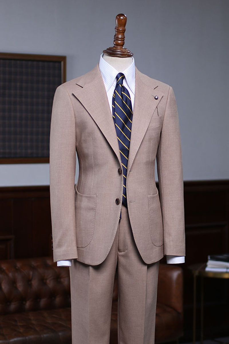 Tab Classic Khaki Two Piece Slim Tailored Business Suit