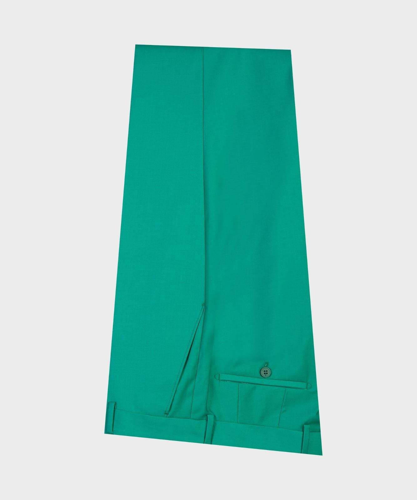 Green Point Lapel Double Breasted Fashion Ball Suit