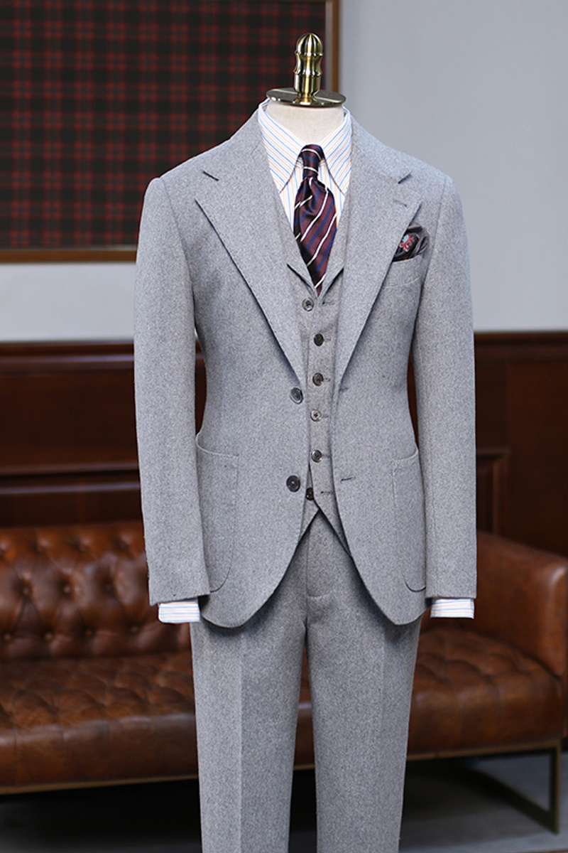 Adam Formal Three Piece Notched Lapel Slim Fit Tailored Business Suit