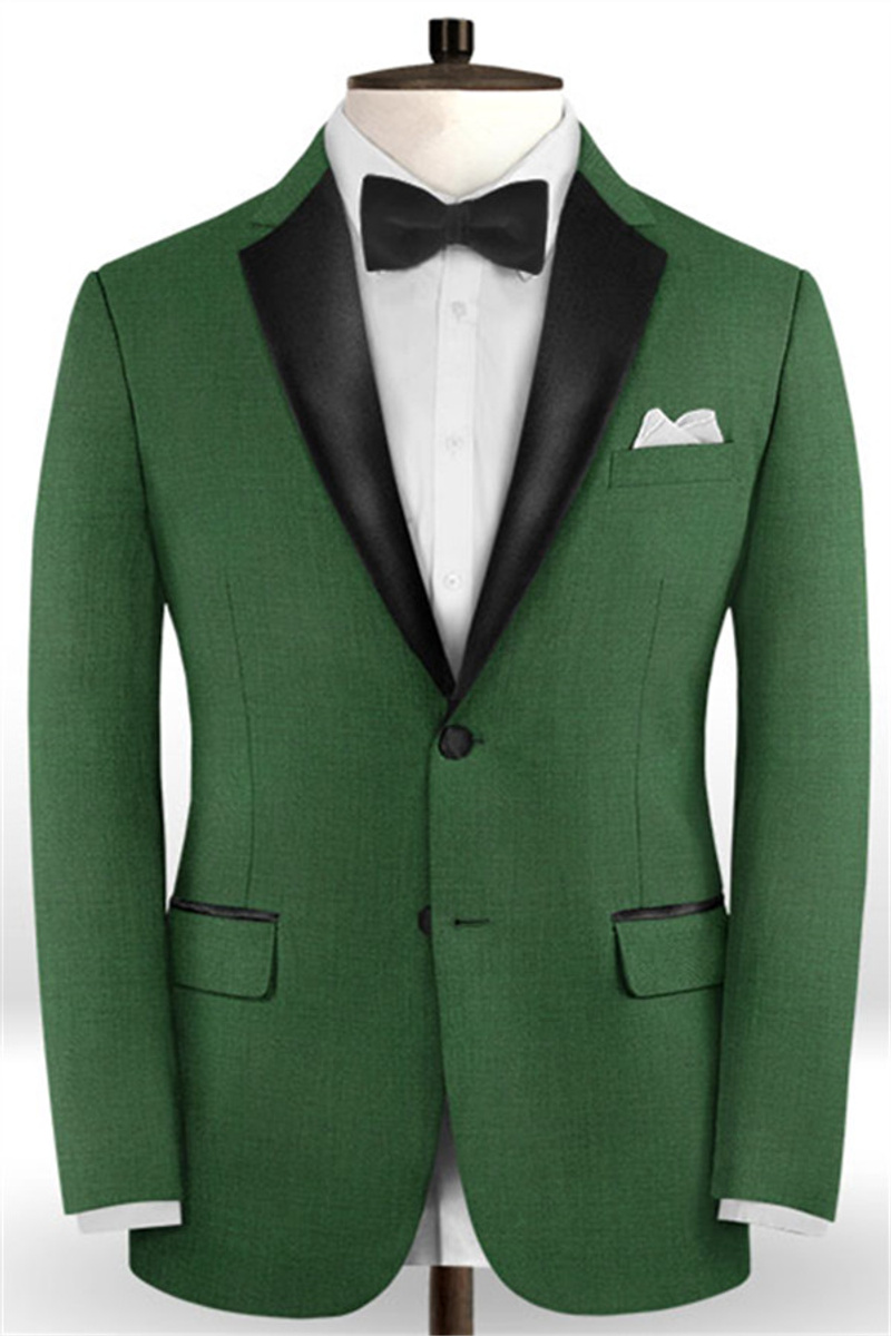 Dark Green Formal Men Suit Two Piece Men Custom Prom Tuxedo