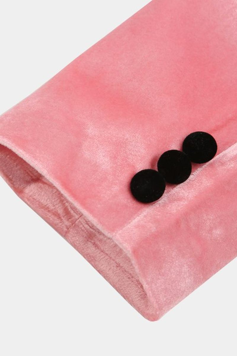 Men Light Pink Velvet Prom Suit Modern Men Slim Fit Blazer