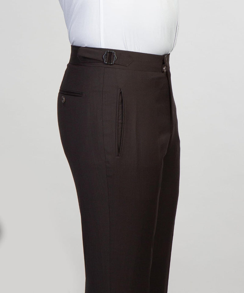 Earl Dark Brown Point Lapel Three-Piece Business Suit