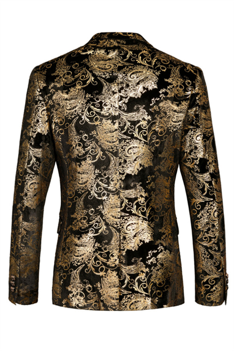 Lucas Gold Jacquard Slim Fit Blazer｜Gold Jacquard Suit