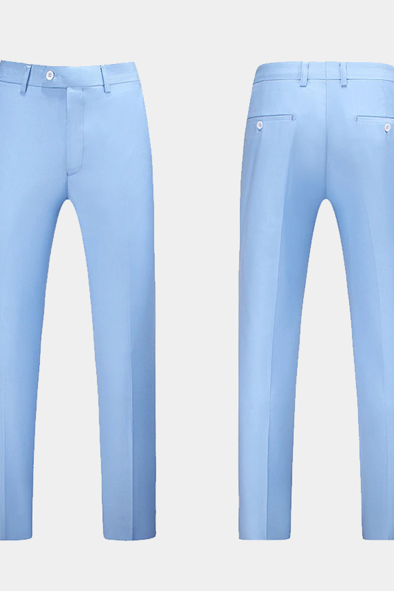 Classic Sky Blue Suits Three-Piece Suits on Sale