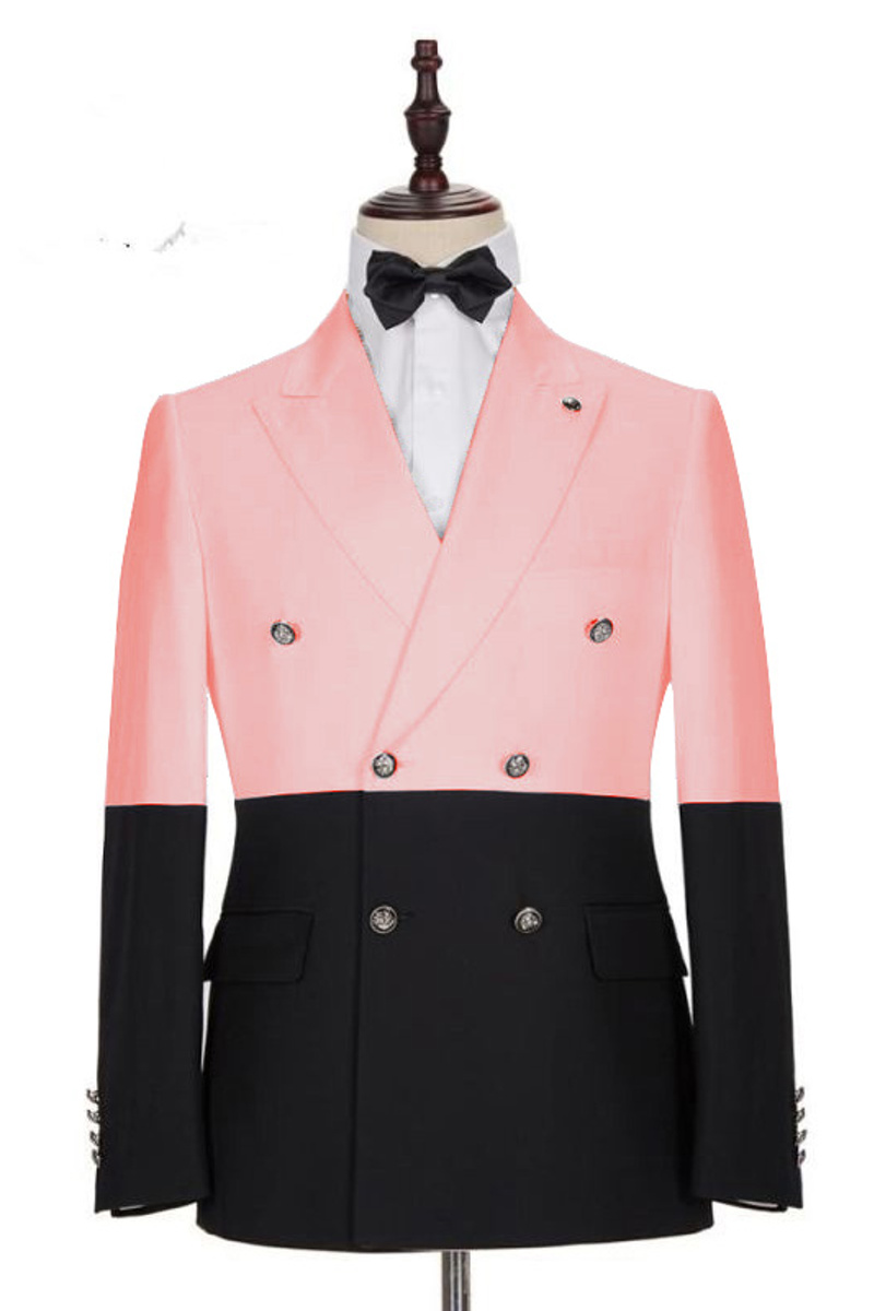 Maximus Pink Double Breasted Slim Fit Fashion Men Suit For Prom
