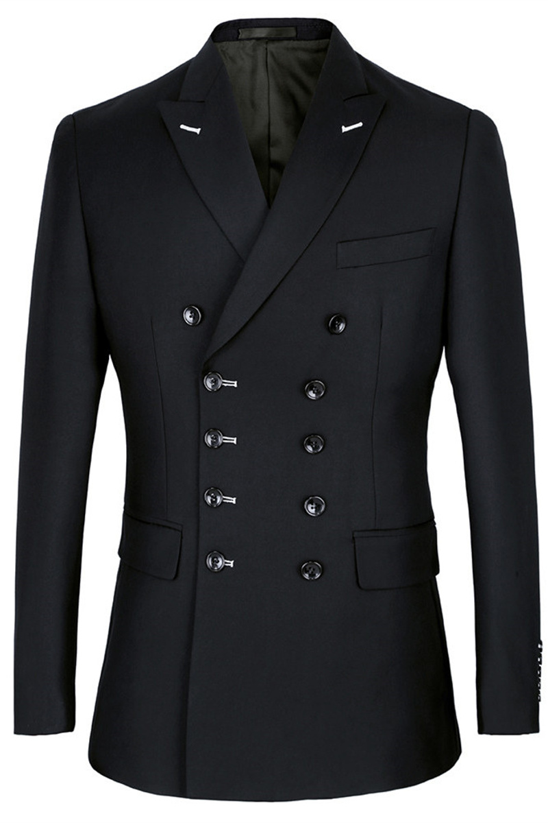Morgan Handsome Black Slim Fit Double Breasted Business Suit