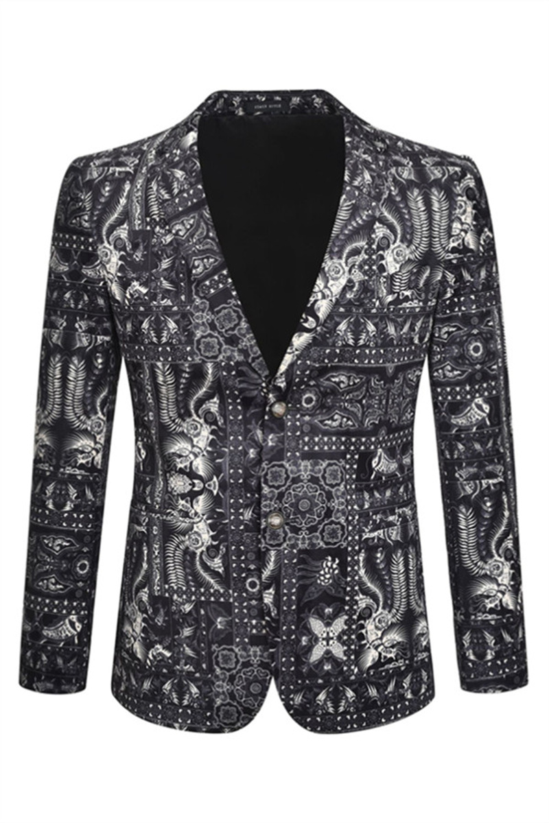 Zachary Black Pleuche Notched Lapel Cute Boy Blazer