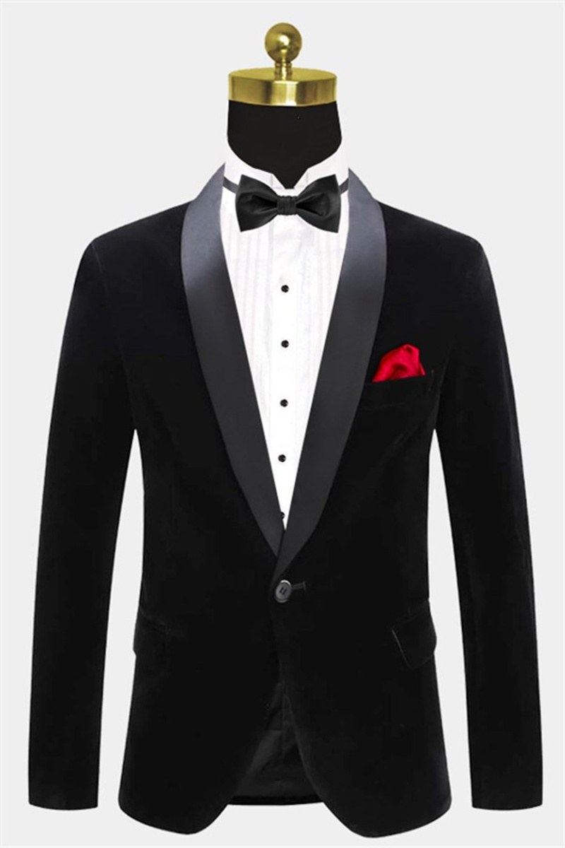 Black Velvet Wedding Men Suit Classic Business Blazer Online