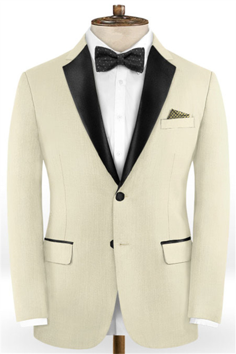 Light Champagne Two Business Formal Tuxedos Slim Tailored Men Suits