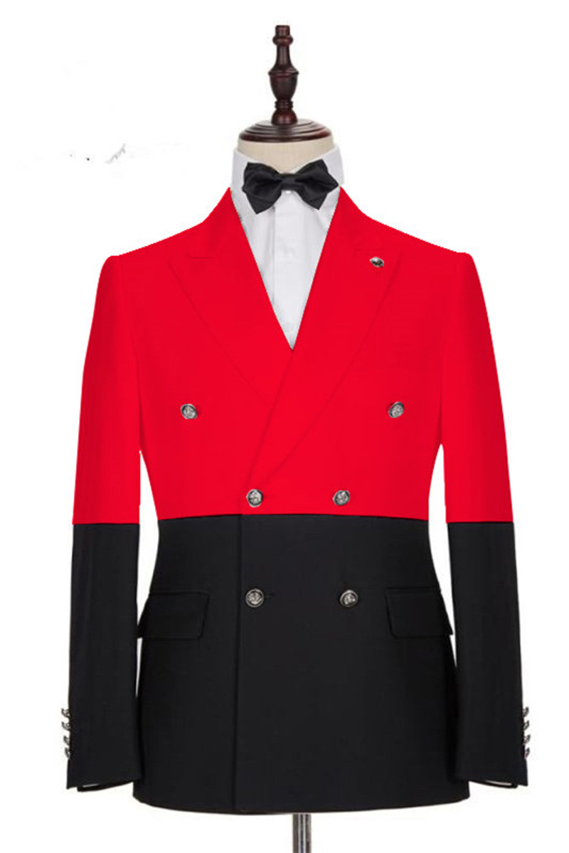 Mateo Red Double Breasted Point Lapel Men Prom Suit
