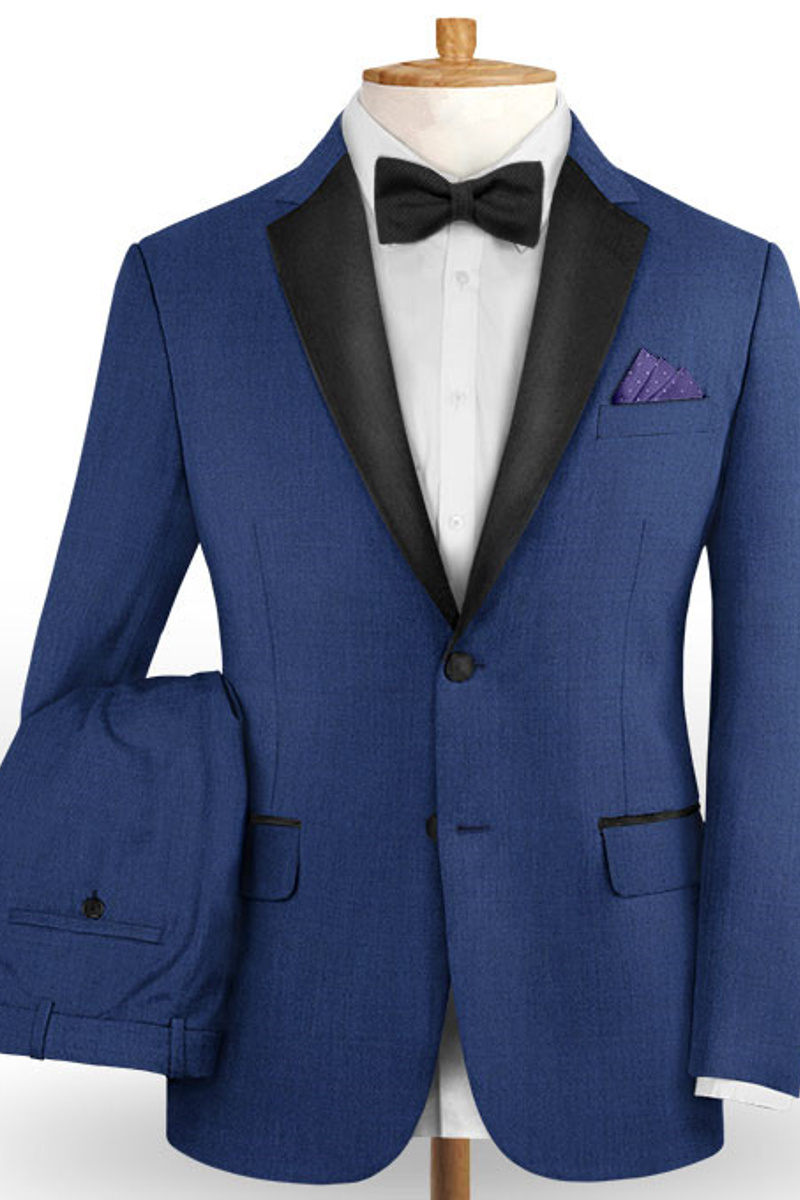 Royal Blue Men Business Suit Two Button Slim Fit Prom Men Blazer