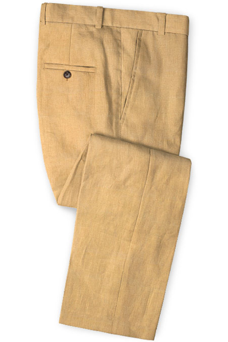 Fashion Linen Wedding Suit Prom Two-Piece Groom Tuxedo