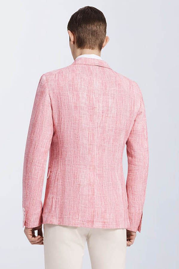 Trendy Pink Casual Linen Blazer For Prom