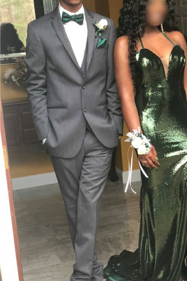 Matthew Formal Grey Three Piece Slim Fit Men Prom