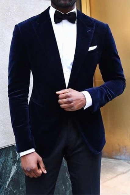 Tanner Velvet Pointed Lapel Slim Fit Prom Men Suit
