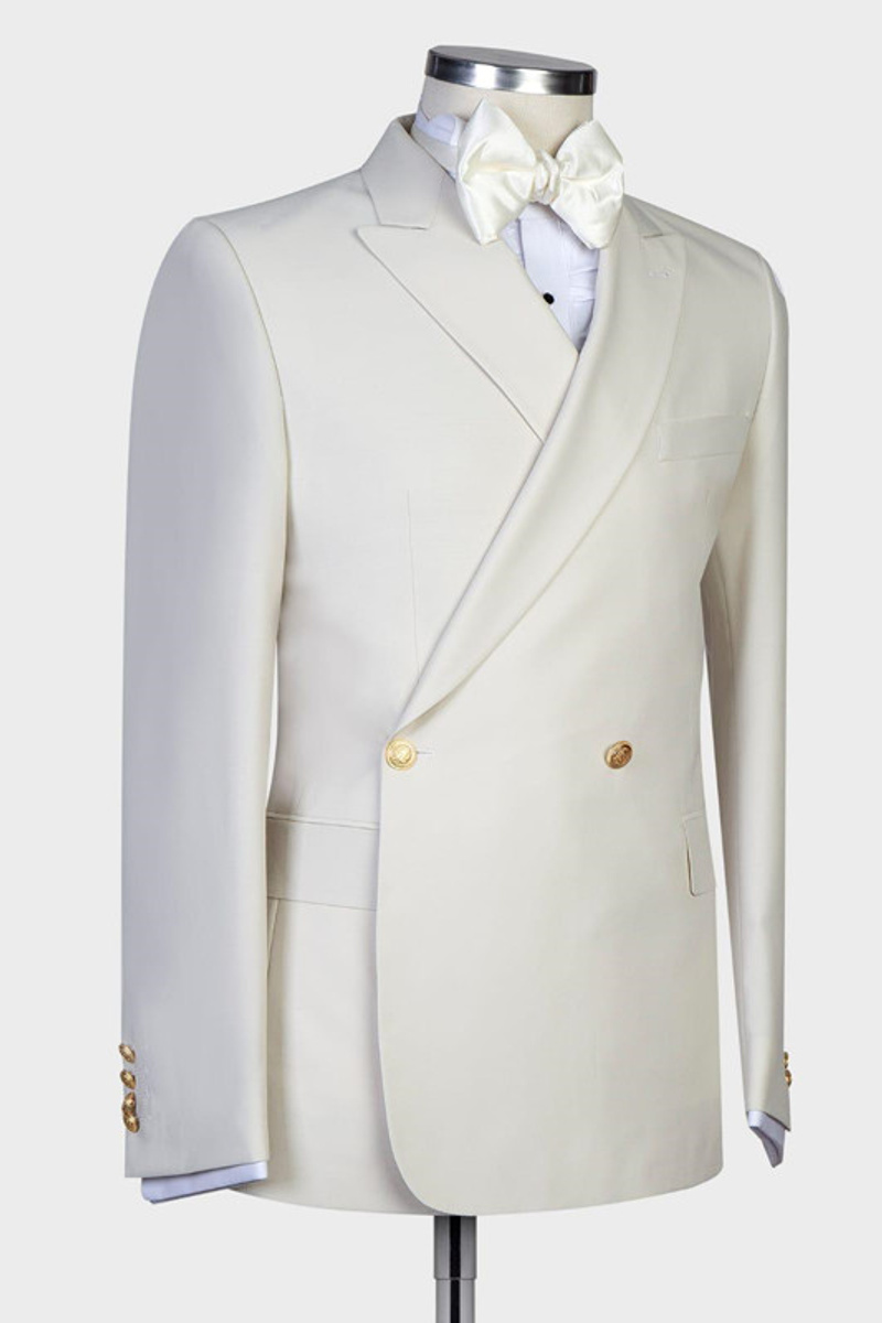 Lawrence New White Pointed Lapel Slim Fit Wedding Suit