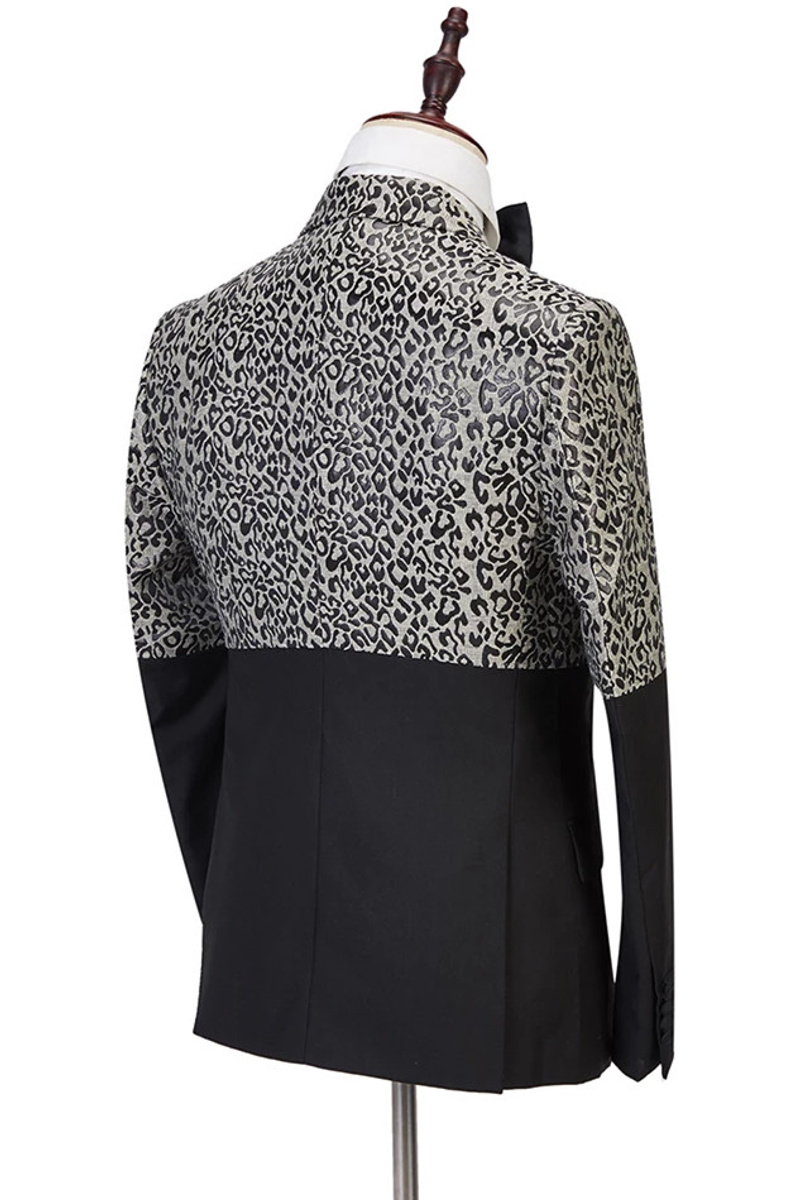 Ryder Cool Leopard Black Double Breasted Men Suit