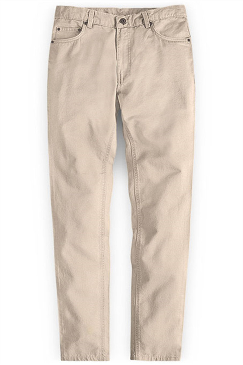 Men Clothes Slim Suit Pants With Zipper Fly