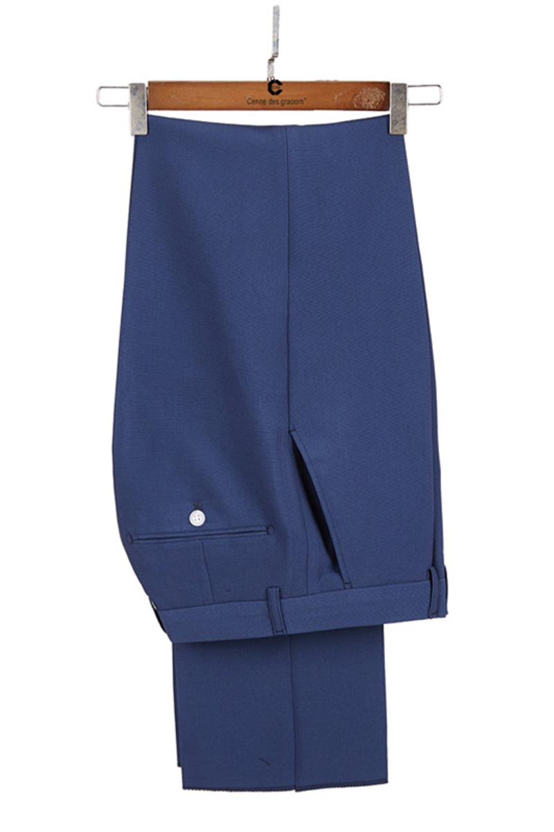 Kayden Dark Blue Pointed Lapel Slim Fit Business Suit