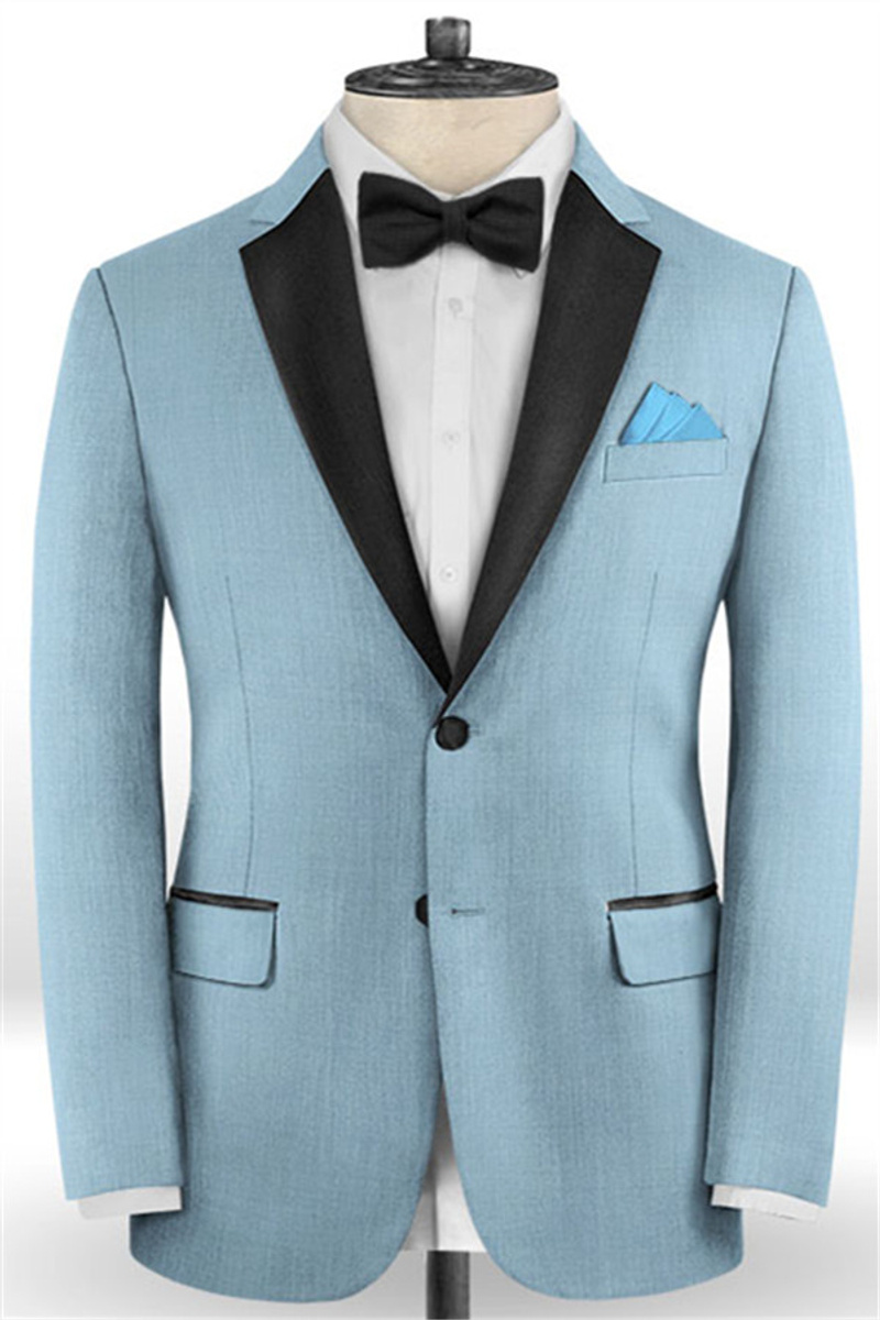 Blue Wedding Groomsman Tuxedo Gentleman Prom Men Suit 2 Piece