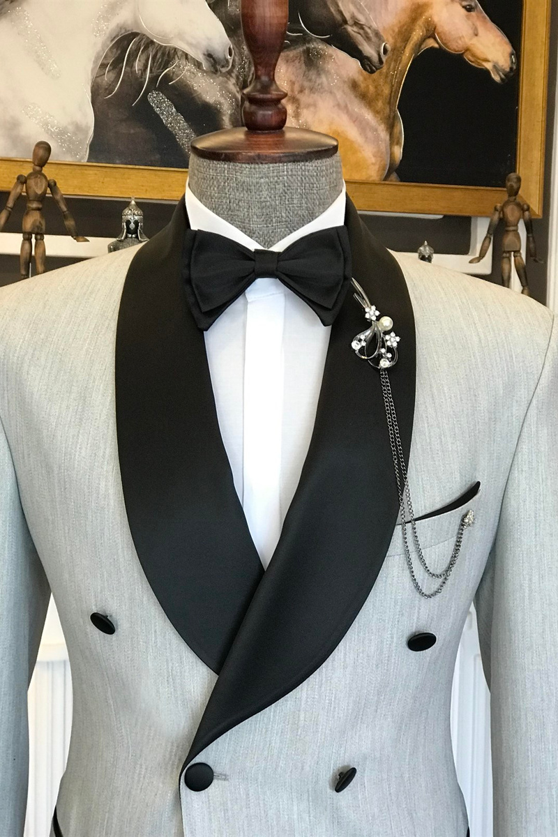 Abe New Design Off-White Double-Breasted Cape Lapel Men's Suit