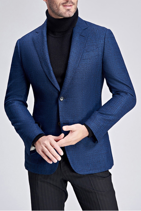 Men Slim Fit Blazer Blue Plaid New Blazer