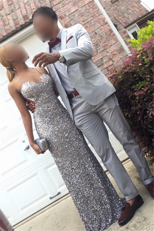 Ryan Silver Two-Piece Slim Fit Men Prom Suit