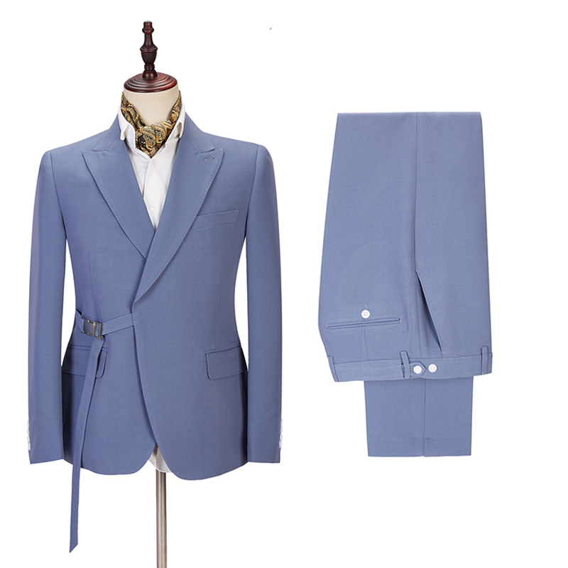 Preston Ocean Blue Pointed Lapel Slim Fit Prom Suit
