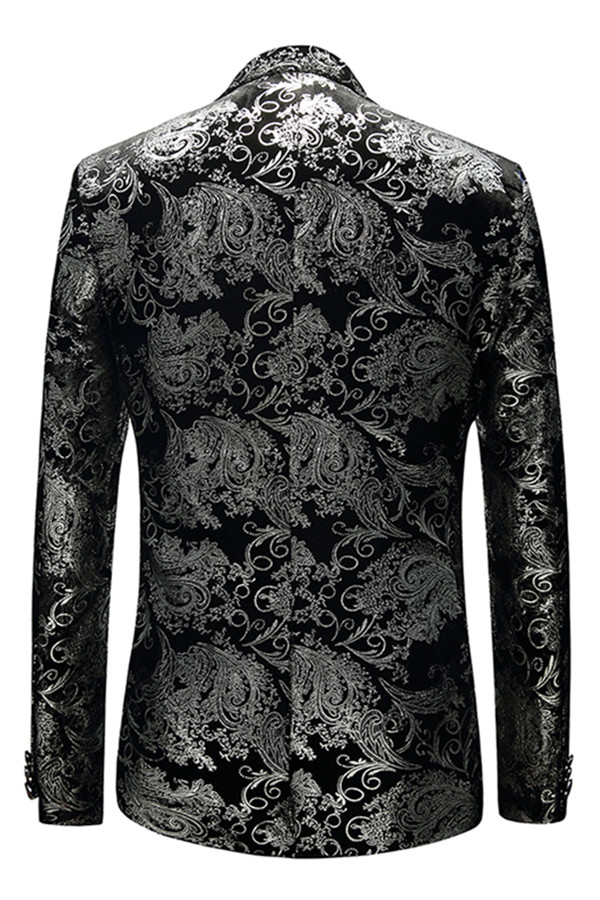 Jackson Black Jacquard Slim Fit Men Blazer