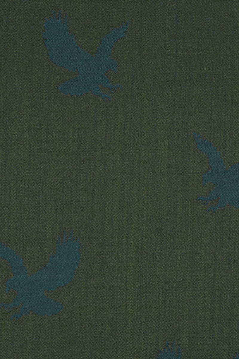 Men Dark Green Printed Suit Custom Prom Suit Men Black Lapel Suit