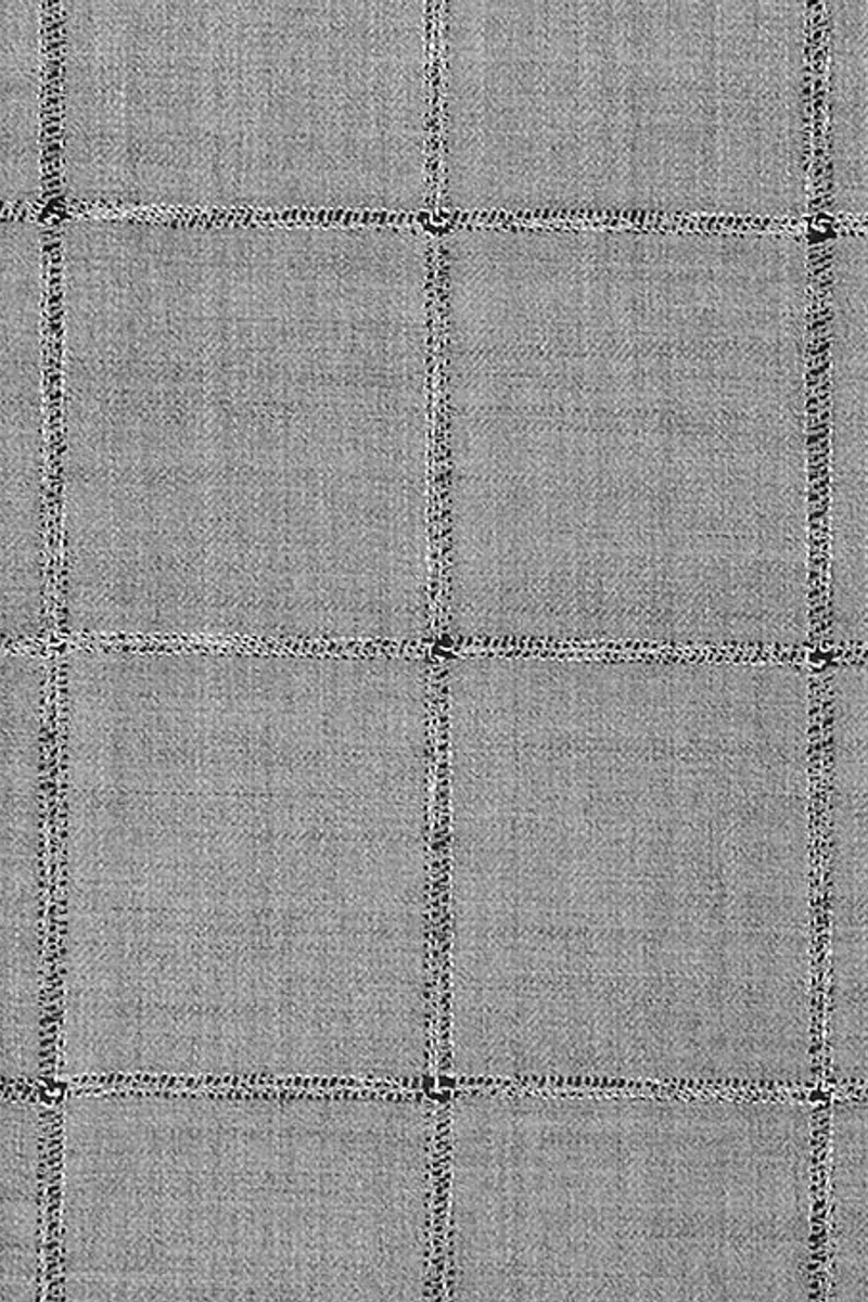 Grey Plaid Two-Piece Suit Slim Fit Tuxedo