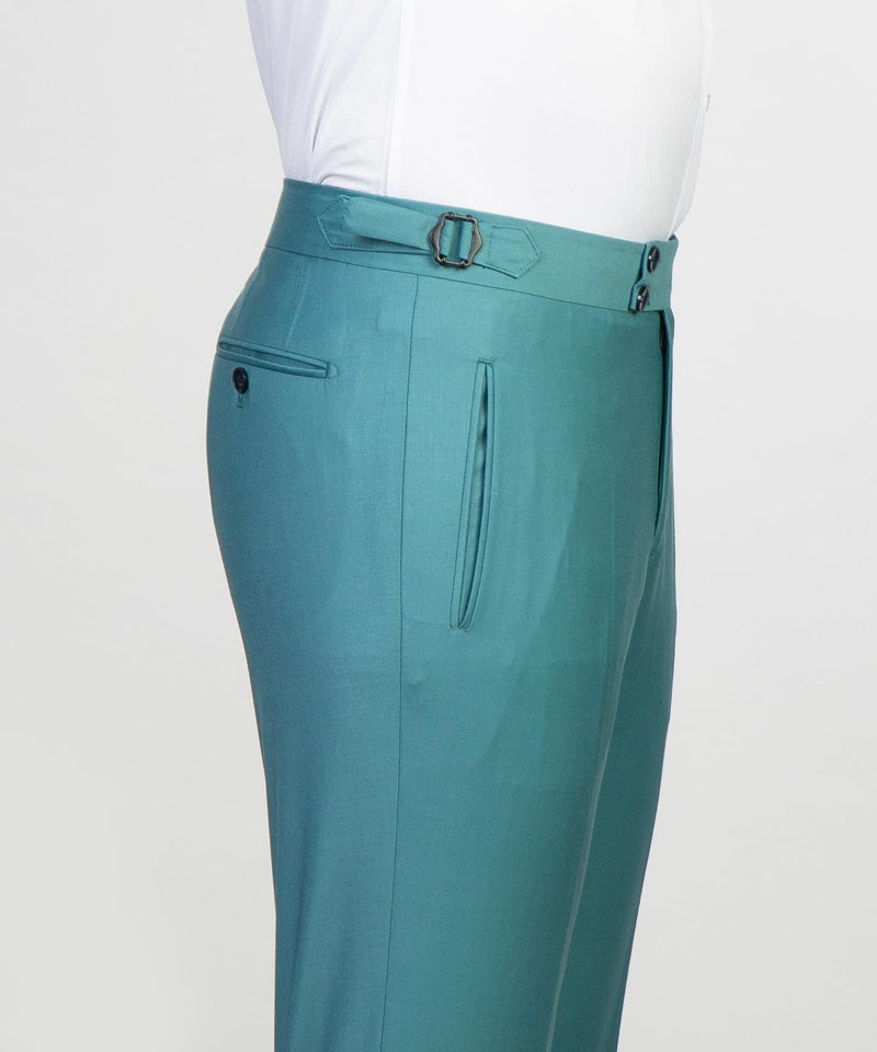 Green Fashion Point Lapel Two-Button Three-Piece Suit