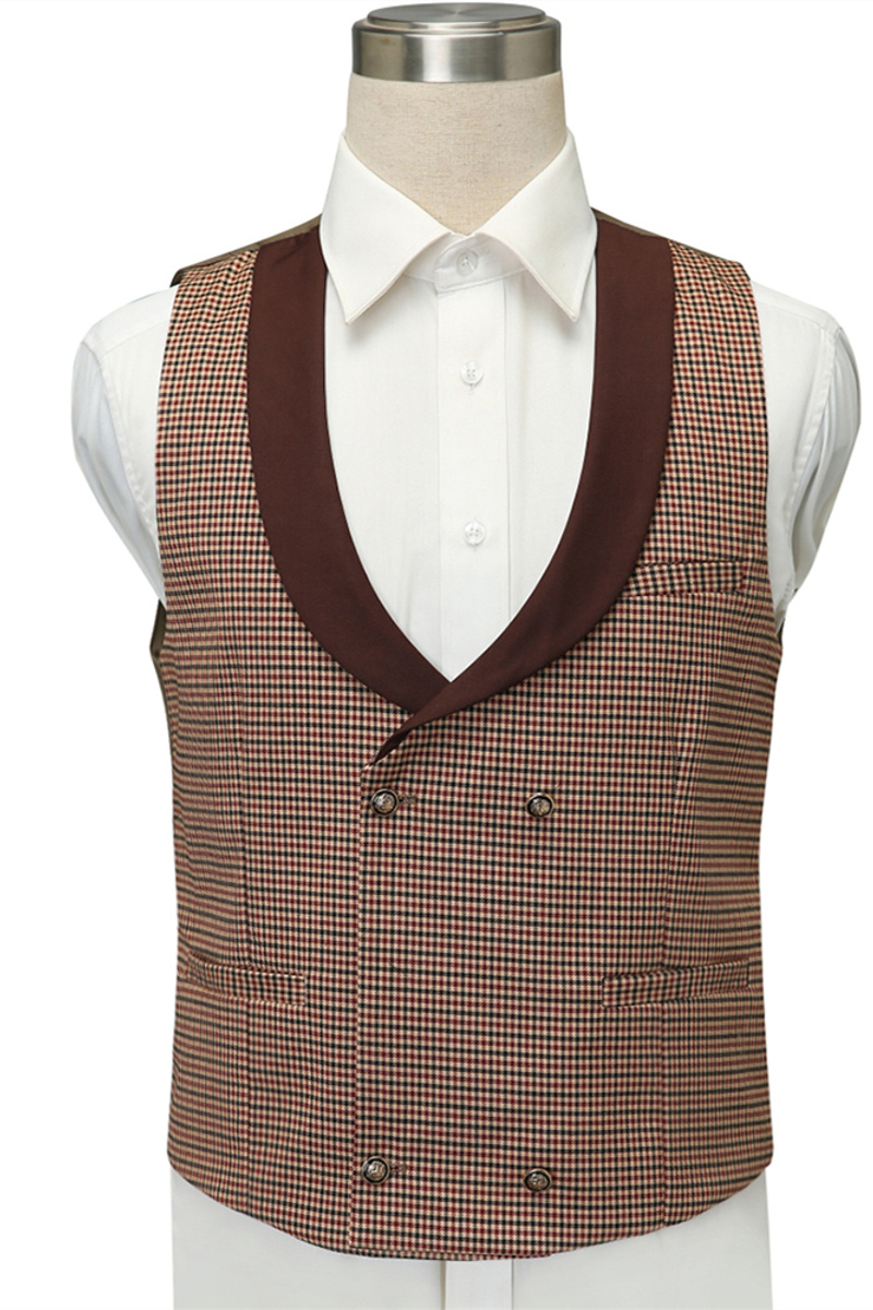 Javier Burgundy Notched Lapel Fitted Suit for Prom