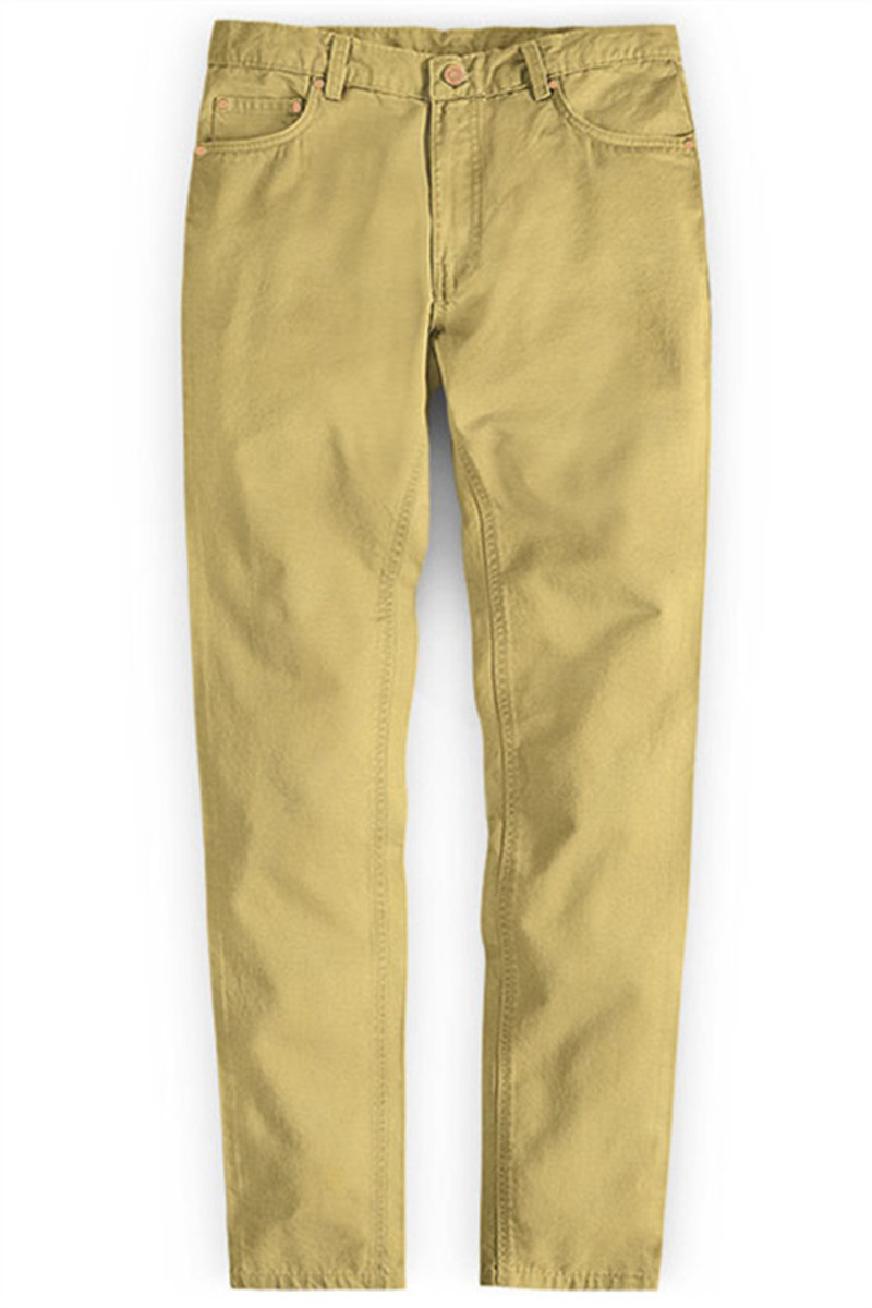 Gold Men Solid Color Slim Fit For Men Social Business Casual Tight