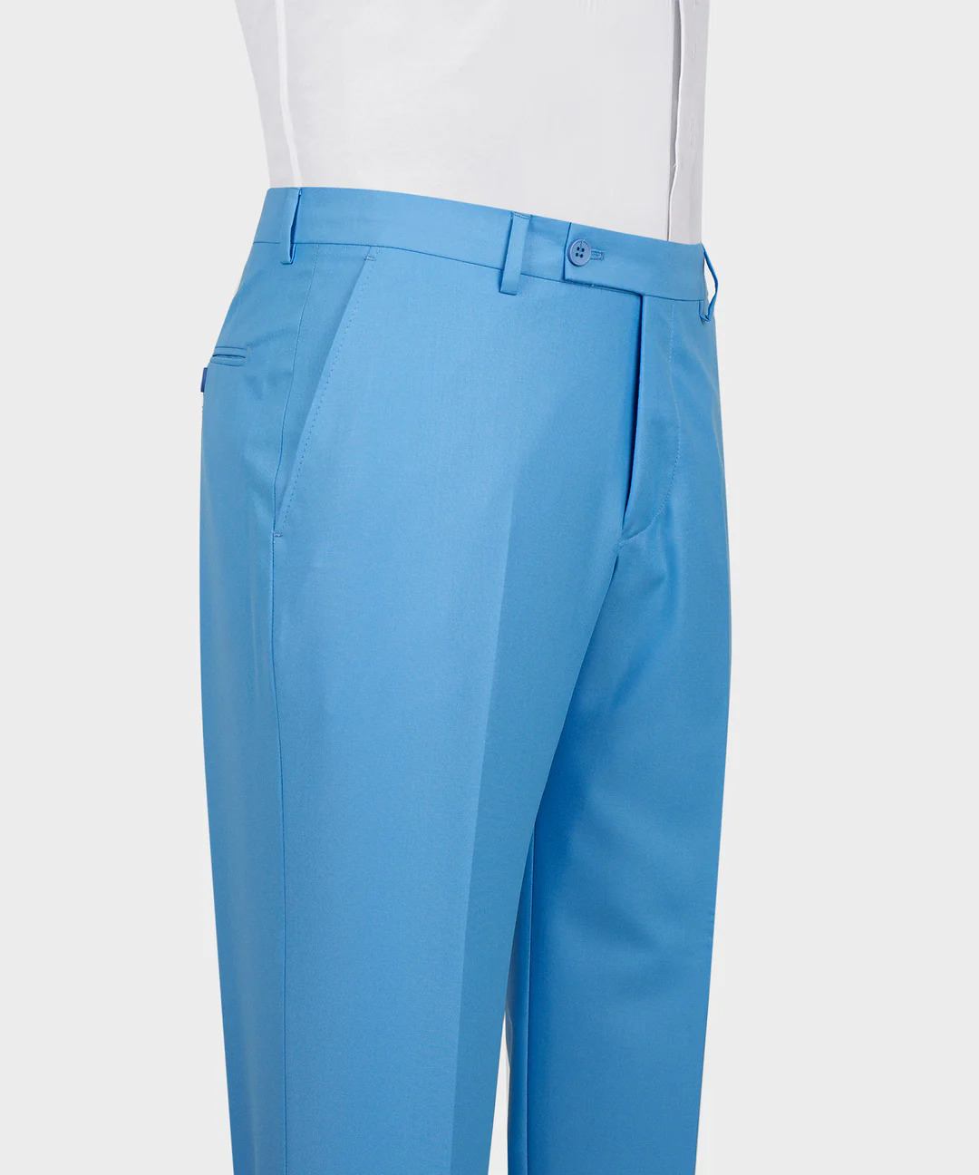 Chic Blue Double-Breasted Suit Two-Piece Suit