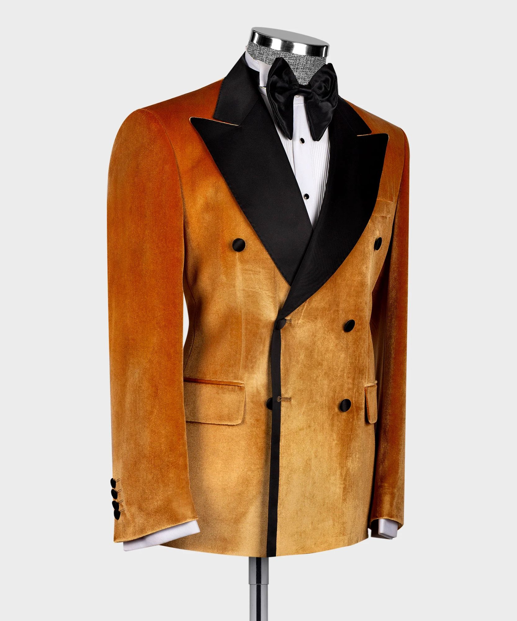 Dazzling Gold Velvet Lapel Two-Piece Suit Prom Suit