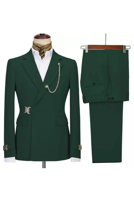 Michael Fashion Dark Green Close Fitting Prom Outfits For Boy