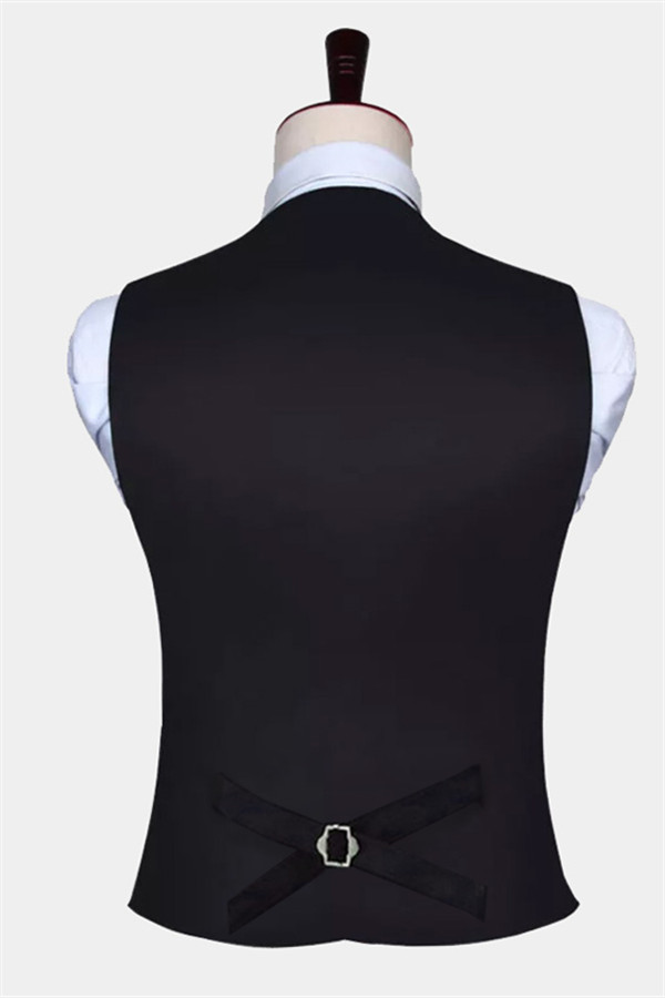 Graham Silk Charcoal Grey Paisley Vest With Tie