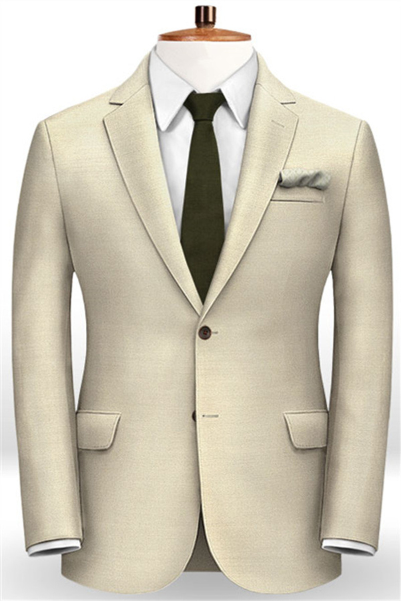 Men Modern Solid Champagne Tuxedo Slim Stylish Men Suits Online