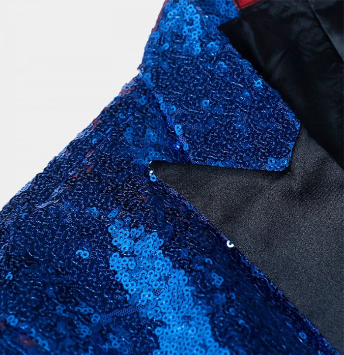 Royal Blue Sequin Men Suits One Piece Blazer With Peak Lapel